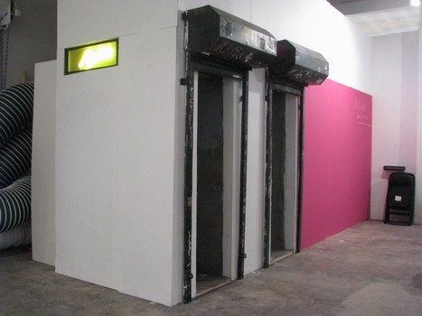 Mandies, a bar installation by Andrew Ohanesian, where patrons can pour themselves a beer in a space slightly bigger than a phone booth. The installation had only been shown once before - in Bushwick.